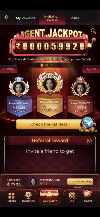 IV7 Game App mobile screen showing app dashboard and account access